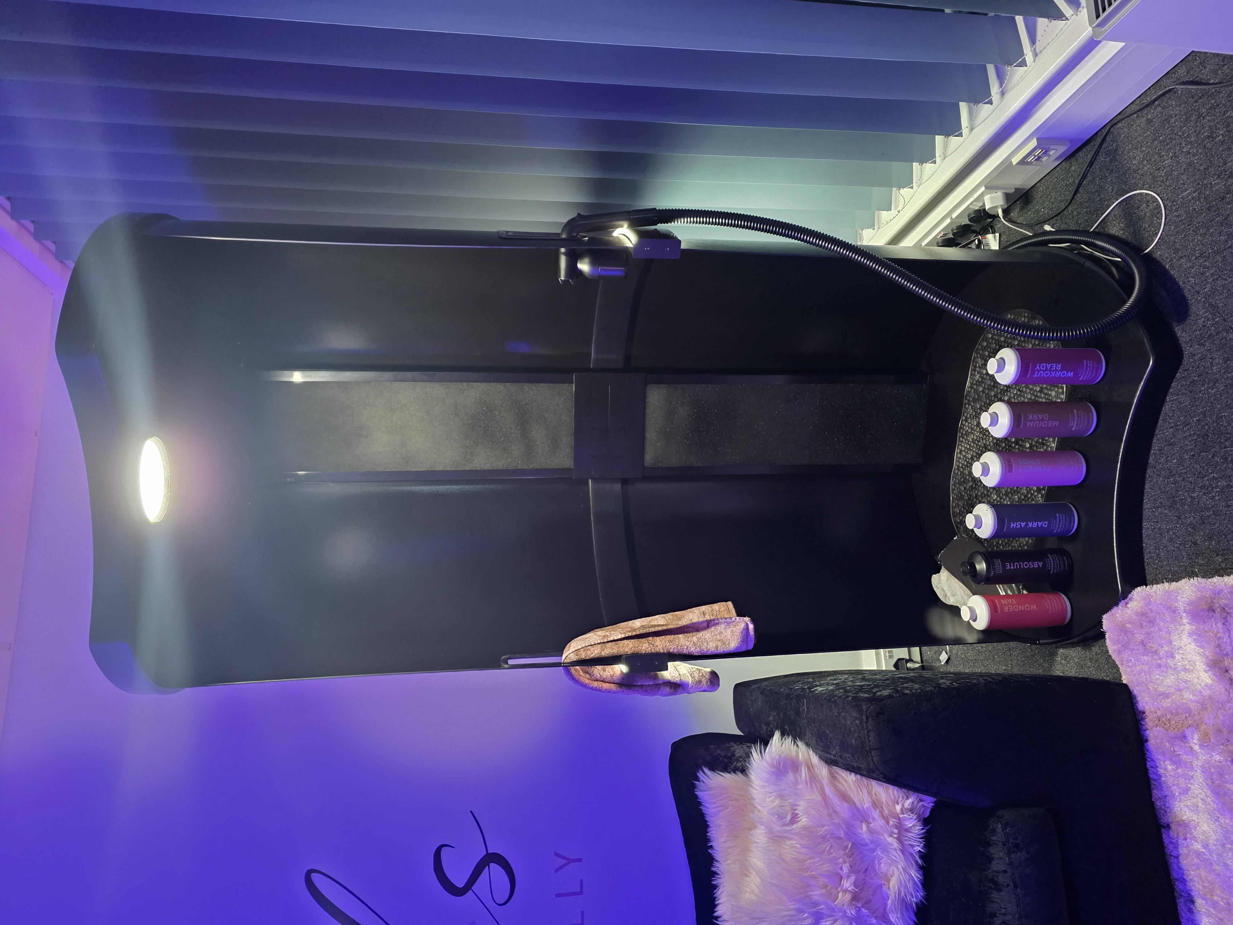 Professional spray tan booth at Nails by Holly, Ipswich